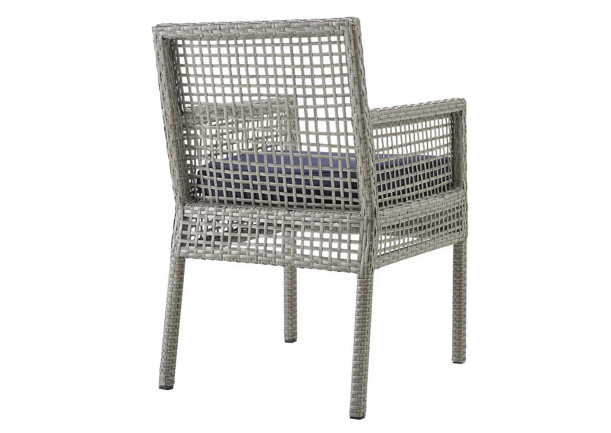 EEI-2920-GRY-NAV Aura Outdoor Patio Wicker Rattan Dining Armchair By Modway