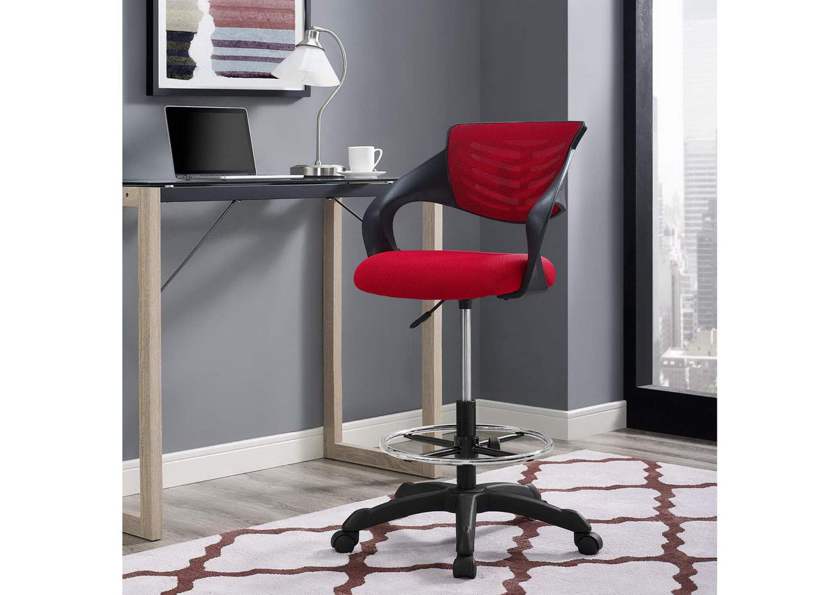 EEI-3040-RED Thrive Mesh Drafting Chair By Modway