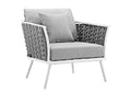 EEI-3054-WHI-GRY Stance Outdoor Patio Aluminum Armchair By Modway