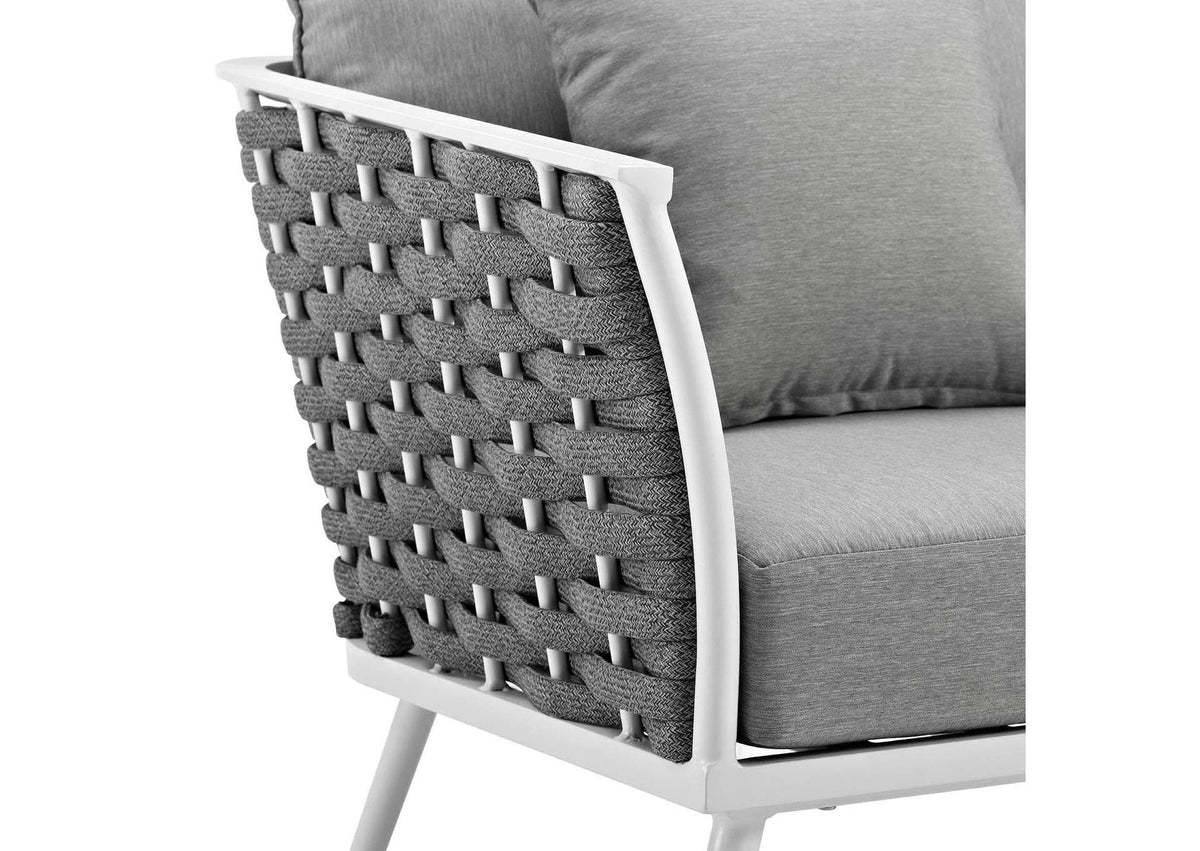 EEI-3054-WHI-GRY Stance Outdoor Patio Aluminum Armchair By Modway