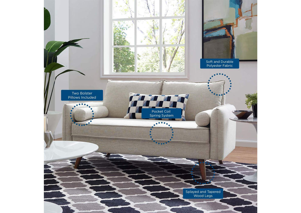 EEI-3091-BEI Revive Upholstered Fabric Loveseat By Modway