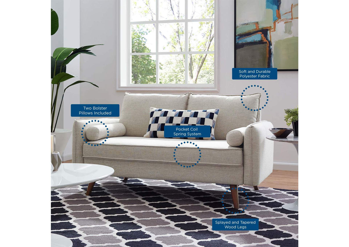 EEI-3091-BEI Revive Upholstered Fabric Loveseat By Modway
