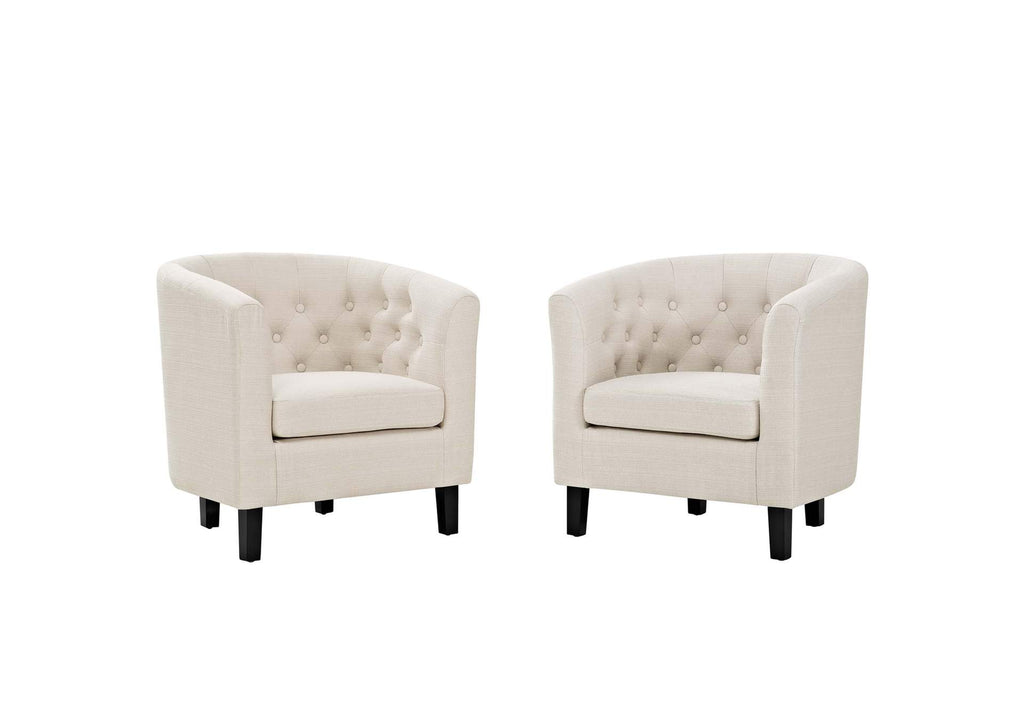 EEI-3150-BEI-SET Prospect 2 Piece Upholstered Fabric Armchair Set By Modway