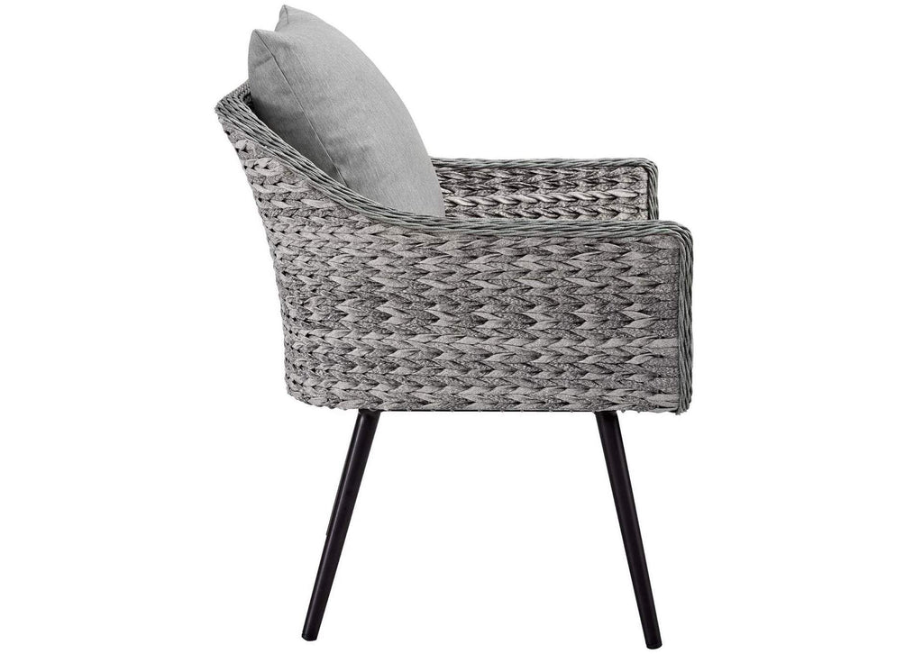 EEI-3176-GRY-GRY-SET Endeavor Outdoor Patio Wicker Rattan Armchair Set Of 2 By Modway