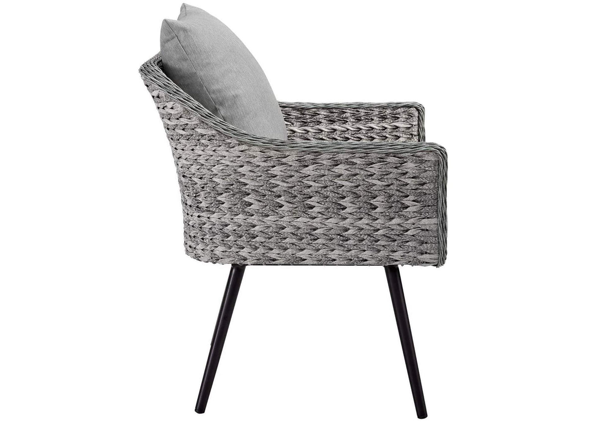 EEI-3176-GRY-GRY-SET Endeavor Outdoor Patio Wicker Rattan Armchair Set Of 2 By Modway