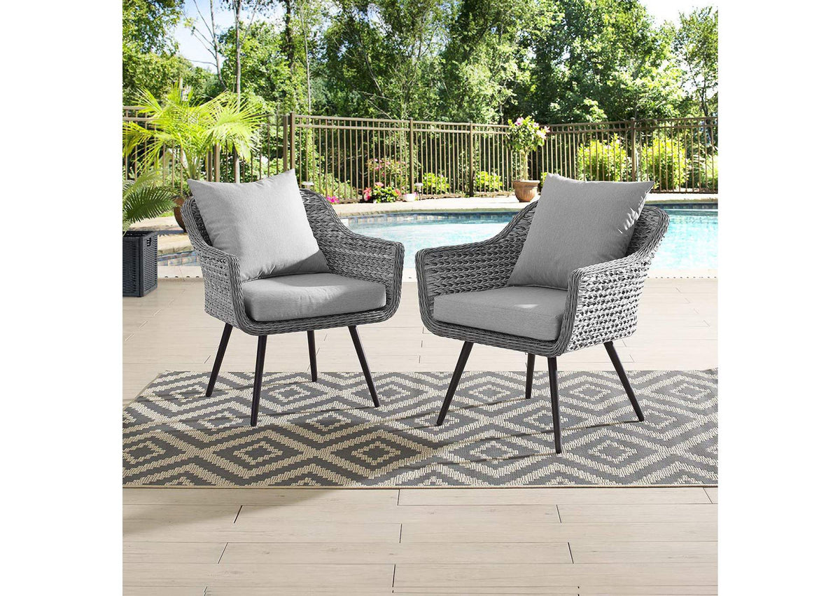 EEI-3176-GRY-GRY-SET Endeavor Outdoor Patio Wicker Rattan Armchair Set Of 2 By Modway