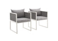 EEI-3183-WHI-GRY-SET Stance Outdoor Patio Aluminum Dining Armchair Set Of 2 By Modway