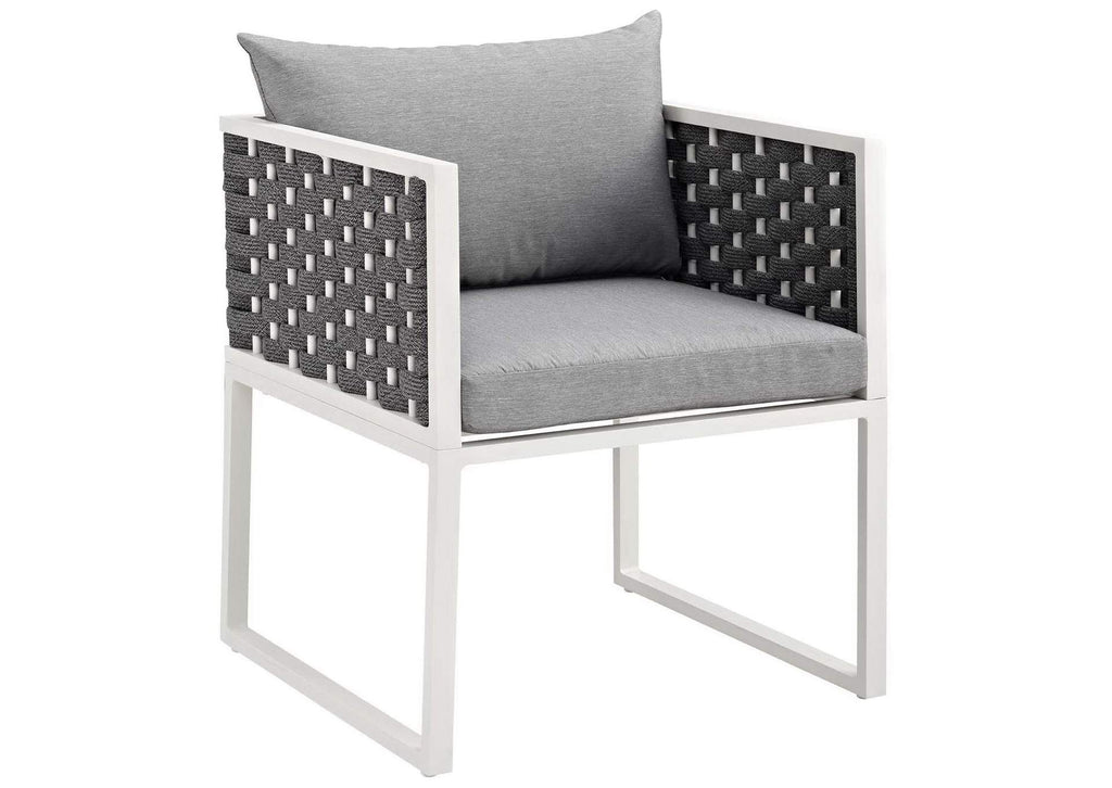 EEI-3183-WHI-GRY-SET Stance Outdoor Patio Aluminum Dining Armchair Set Of 2 By Modway