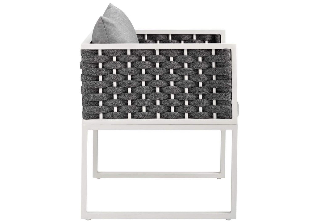 EEI-3183-WHI-GRY-SET Stance Outdoor Patio Aluminum Dining Armchair Set Of 2 By Modway