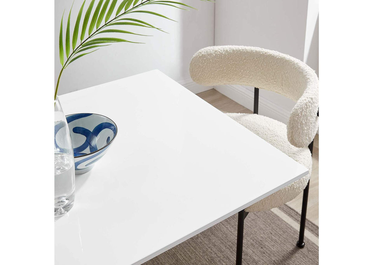 EEI-3211-GLD-WHI Lippa 28" Square Wood Dining Table By Modway