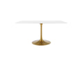 EEI-3256-GLD-WHI Lippa 60" Rectangular Wood Dining Table By Modway