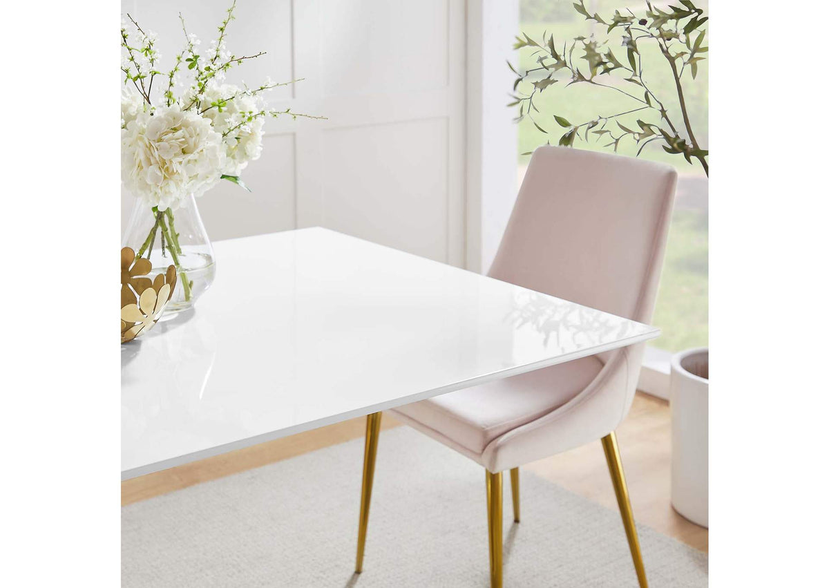 EEI-3256-GLD-WHI Lippa 60" Rectangular Wood Dining Table By Modway