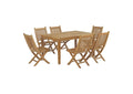 EEI-3290-NAT-SET Marina 7 Piece Outdoor Patio Teak Dining Set By Modway