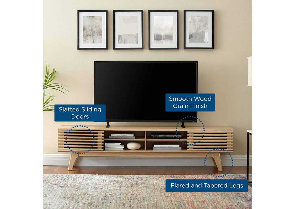 EEI-3303-OAK Render 70" Entertainment Center TV Stand By Modway