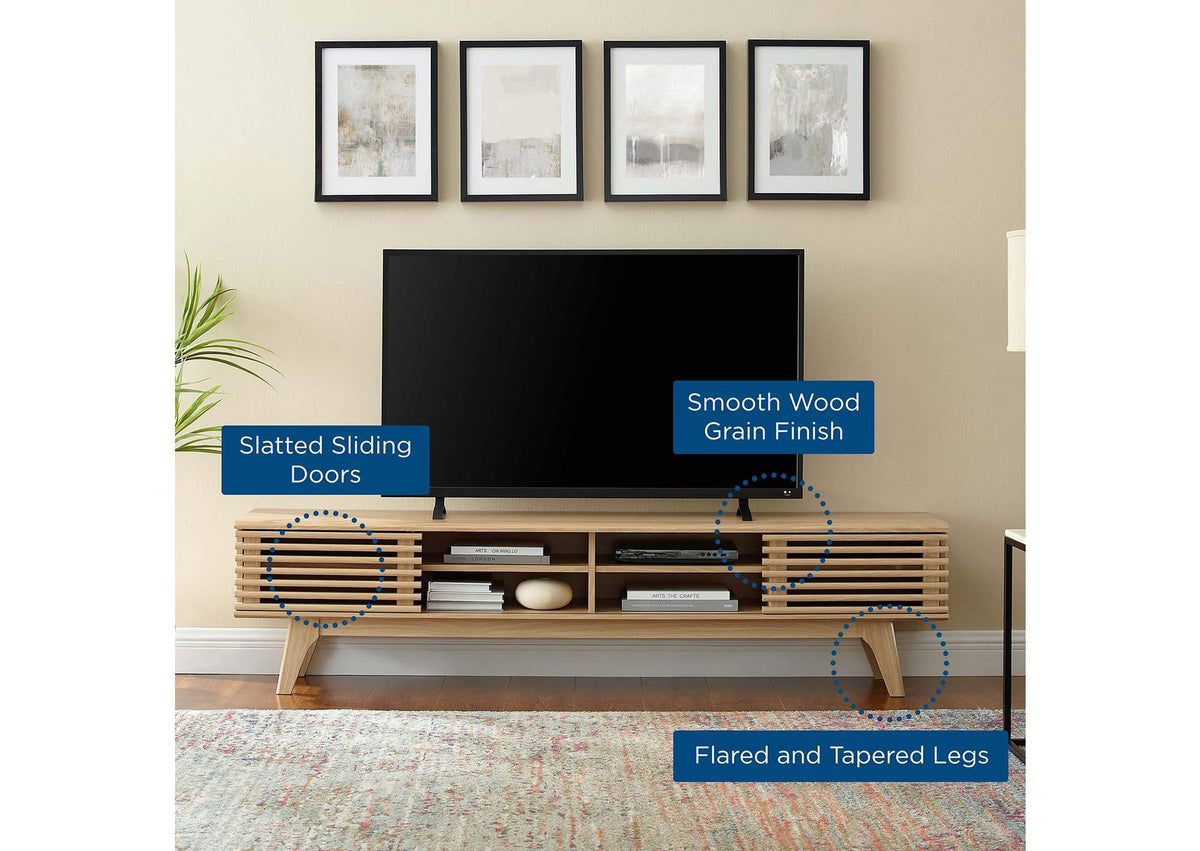 EEI-3303-OAK Render 70" Entertainment Center TV Stand By Modway