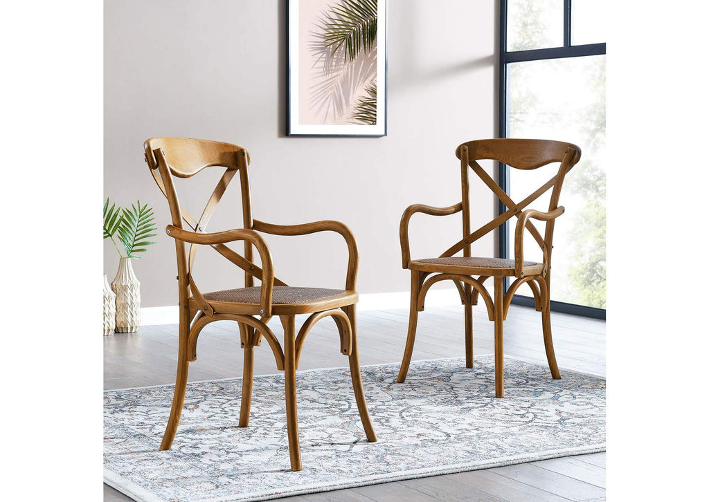 EEI-3479-WAL Gear Dining Armchair Set Of 2 By Modway
