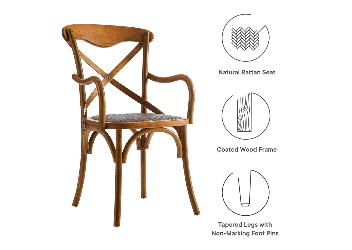 EEI-3479-WAL Gear Dining Armchair Set Of 2 By Modway