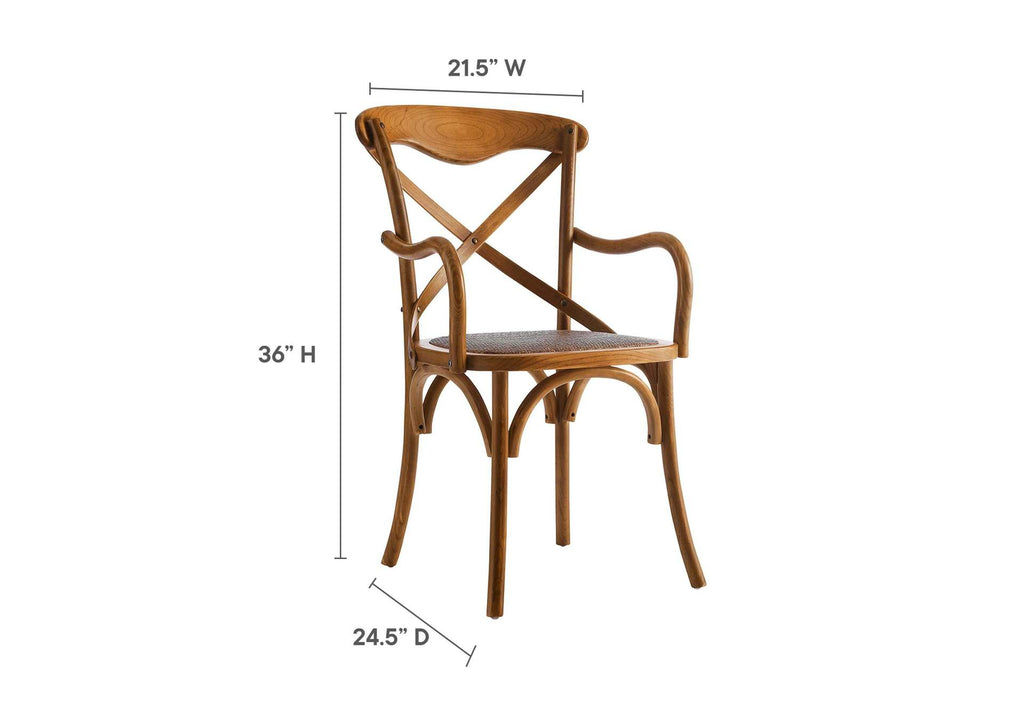 EEI-3479-WAL Gear Dining Armchair Set Of 2 By Modway