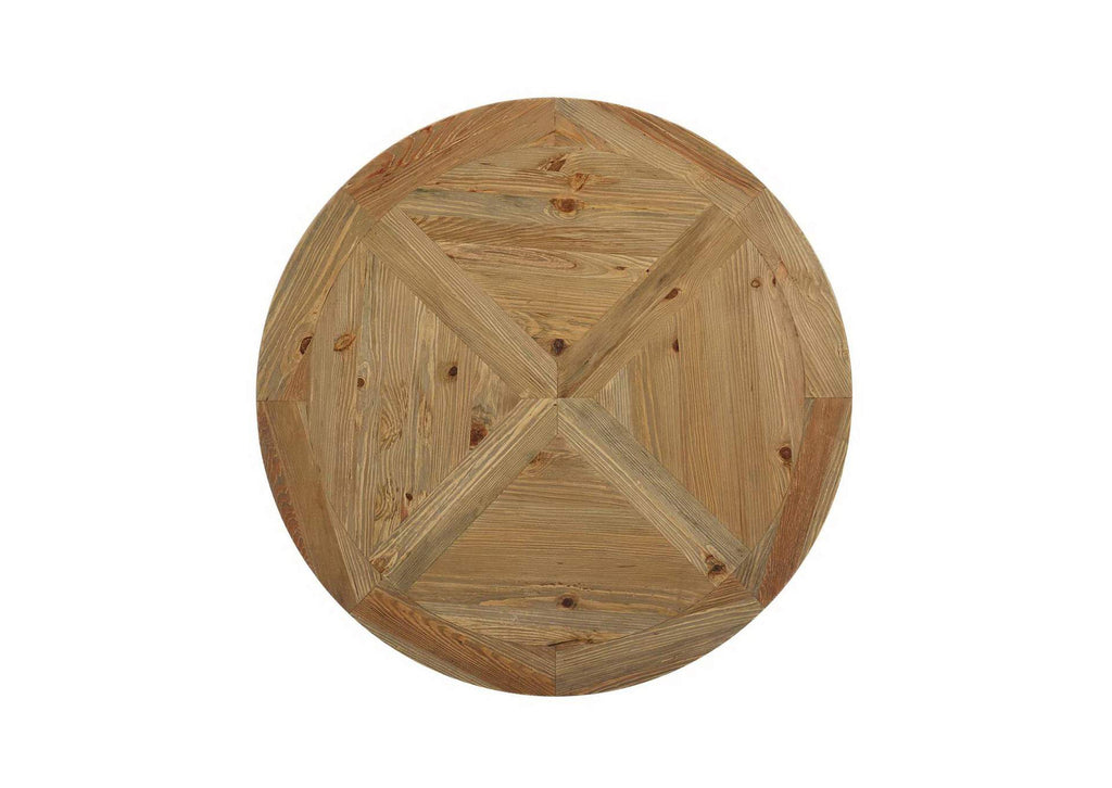 EEI-3492-BRN Stitch 47" Round Pine Wood Dining Table By Modway