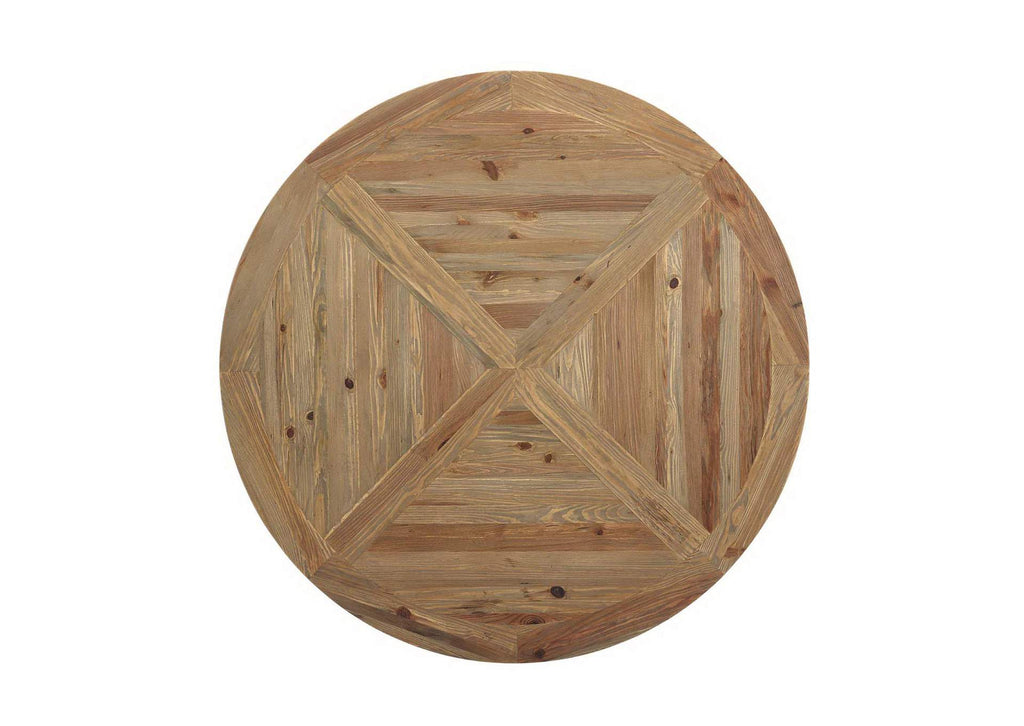 EEI-3493-BRN Column 59" Round Pine Wood Dining Table By Modway