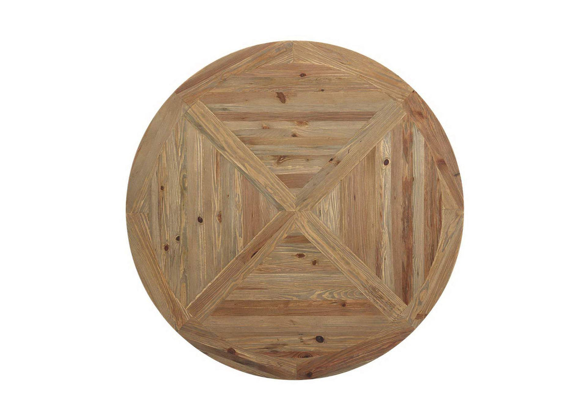 EEI-3493-BRN Column 59" Round Pine Wood Dining Table By Modway