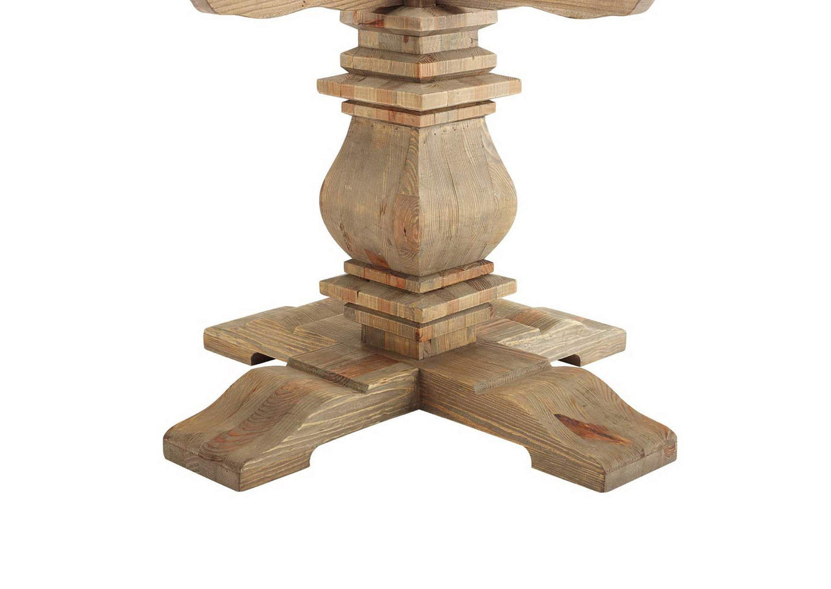 EEI-3493-BRN Column 59" Round Pine Wood Dining Table By Modway