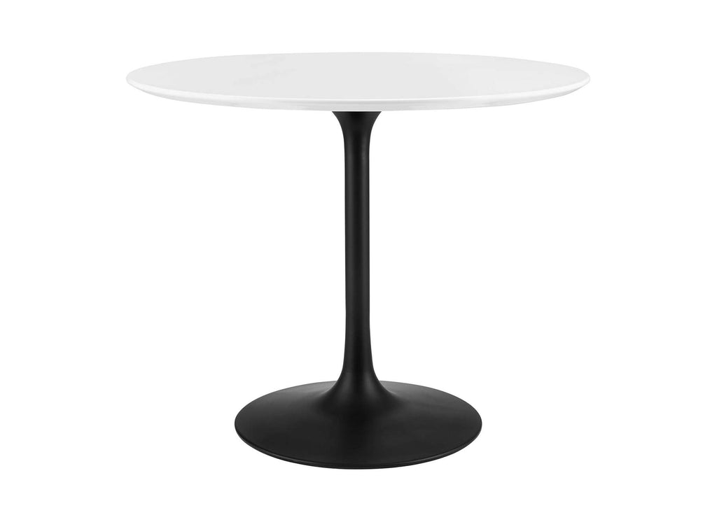 EEI-3511-BLK-WHI Lippa 36" Round Wood Dining Table By Modway