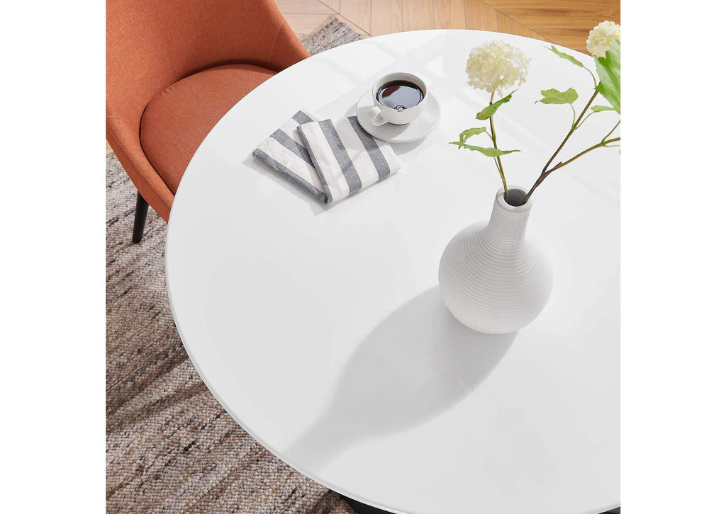 EEI-3511-BLK-WHI Lippa 36" Round Wood Dining Table By Modway