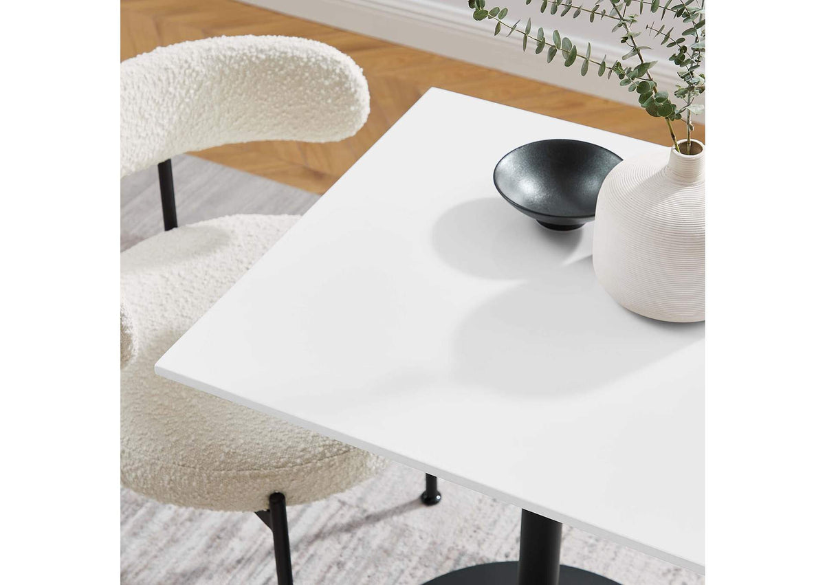 EEI-3512-BLK-WHI Lippa 24" Square Wood Dining Table By Modway