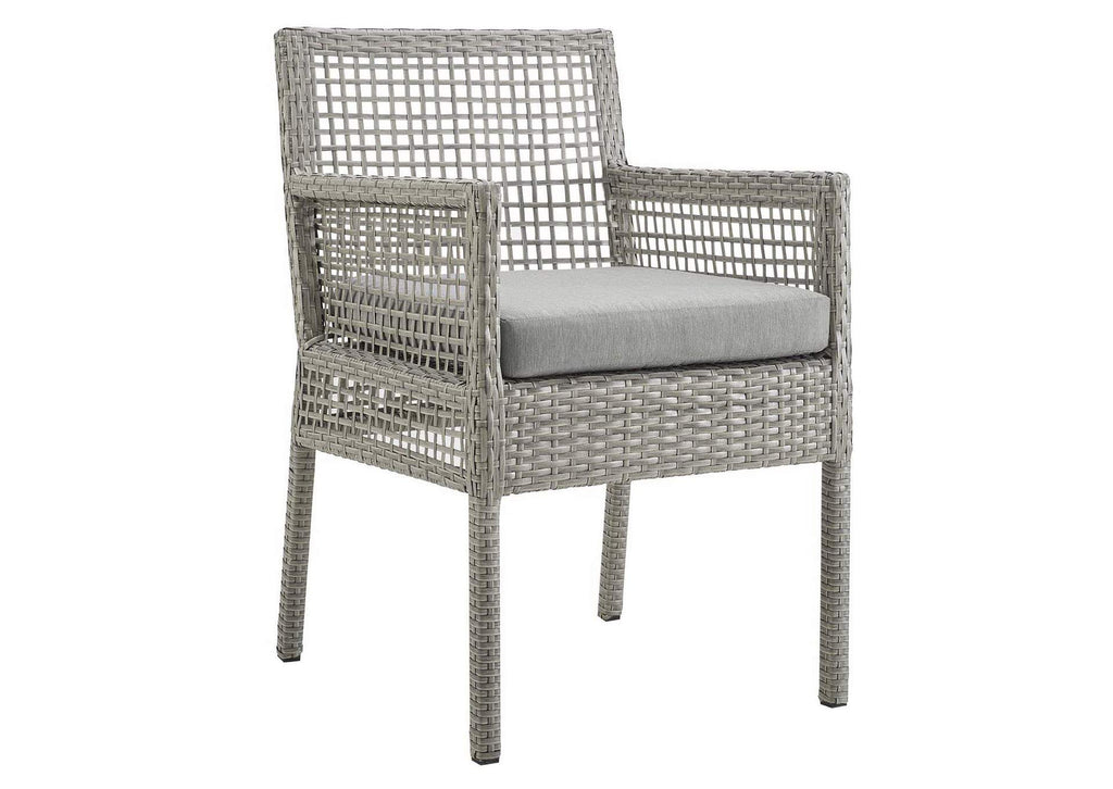 EEI-3561-GRY-GRY Aura Outdoor Patio Wicker Rattan Dining Armchair Set Of 2 By Modway