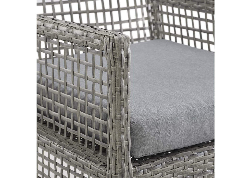 EEI-3561-GRY-GRY Aura Outdoor Patio Wicker Rattan Dining Armchair Set Of 2 By Modway