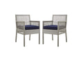 EEI-3561-GRY-NAV Aura Outdoor Patio Wicker Rattan Dining Armchair Set Of 2 By Modway