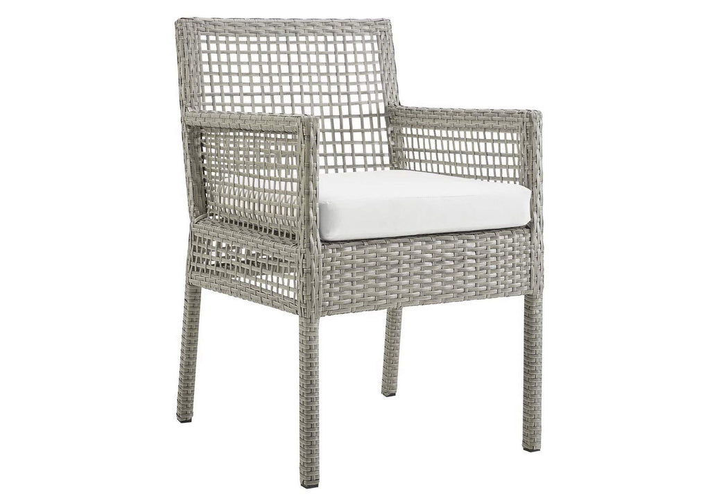 EEI-3561-GRY-WHI Aura Outdoor Patio Wicker Rattan Dining Armchair Set Of 2 By Modway