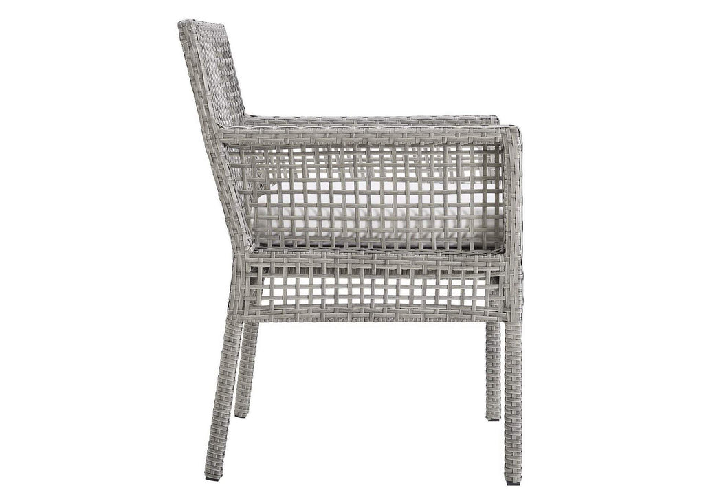 EEI-3561-GRY-WHI Aura Outdoor Patio Wicker Rattan Dining Armchair Set Of 2 By Modway