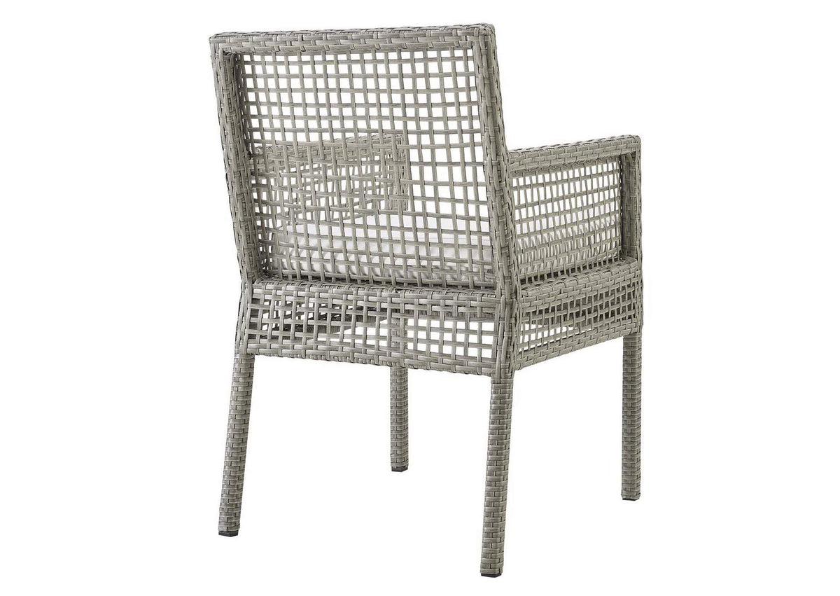 EEI-3561-GRY-WHI Aura Outdoor Patio Wicker Rattan Dining Armchair Set Of 2 By Modway