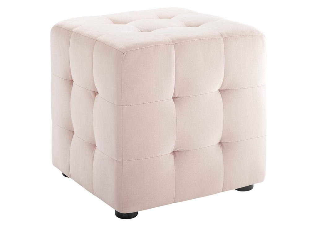 EEI-3577-PNK Contour Tufted Cube Performance Velvet Ottoman By Modway