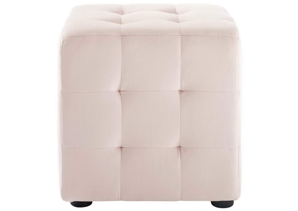 EEI-3577-PNK Contour Tufted Cube Performance Velvet Ottoman By Modway