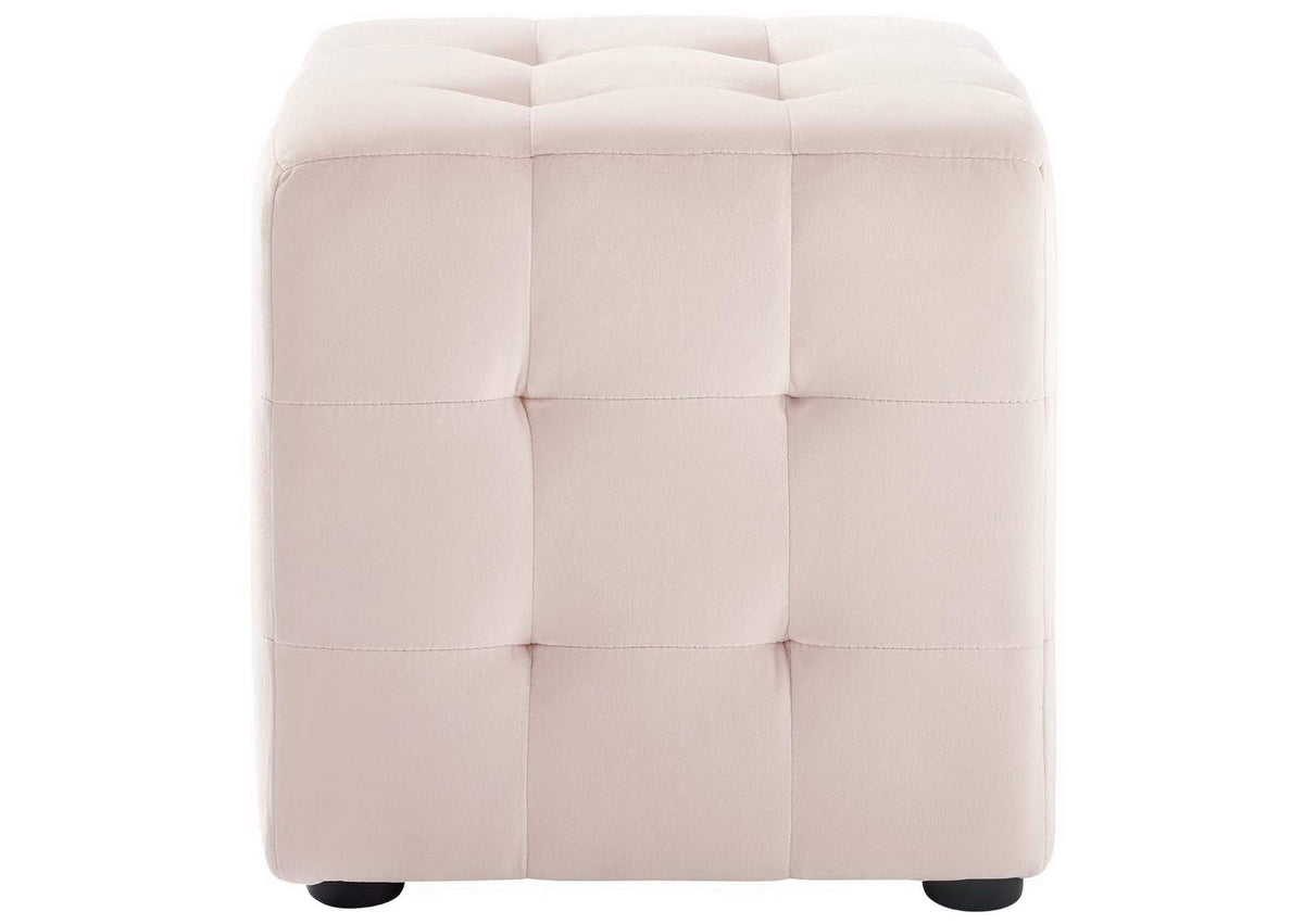 EEI-3577-PNK Contour Tufted Cube Performance Velvet Ottoman By Modway