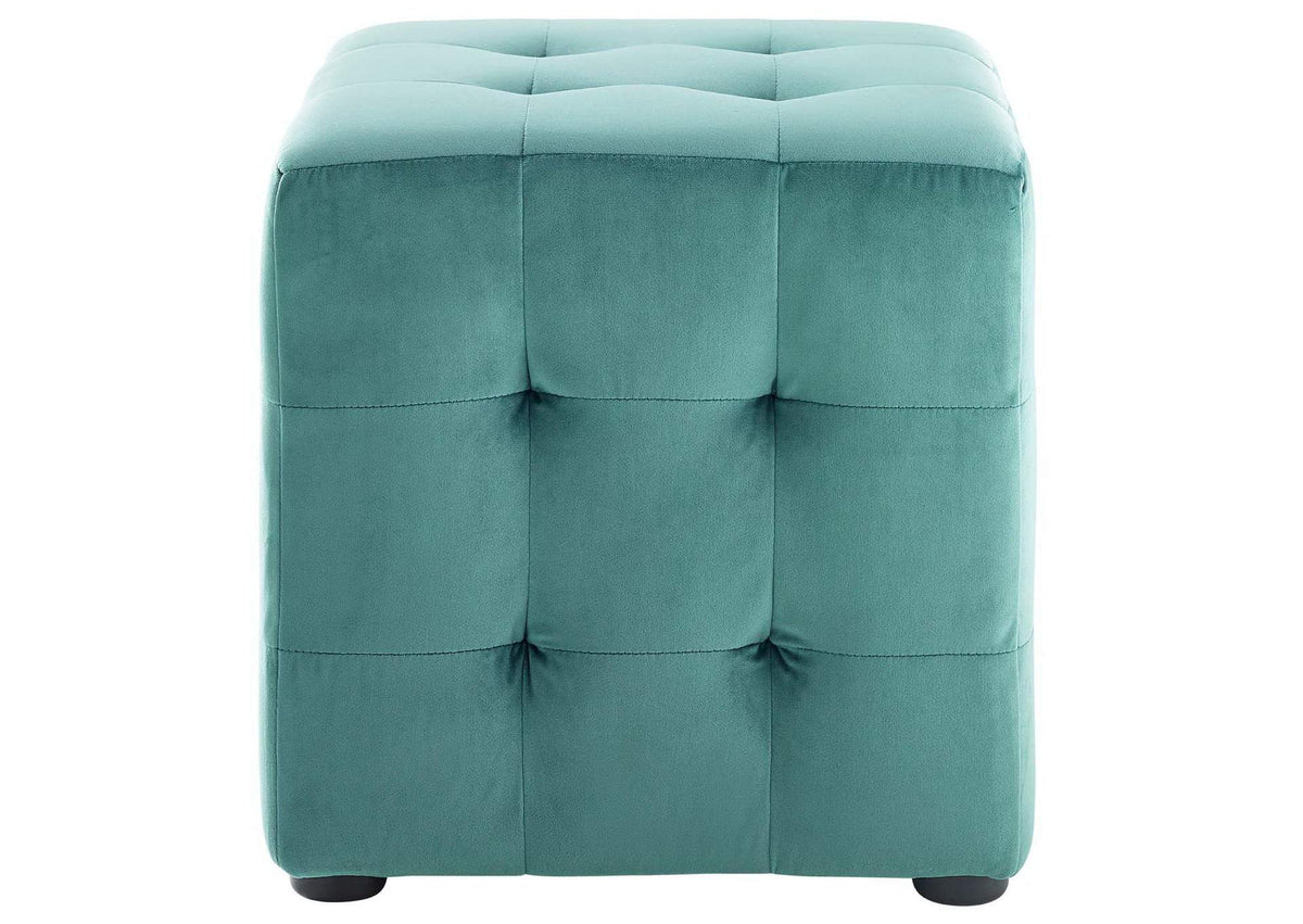 EEI-3577-TEA Contour Tufted Cube Performance Velvet Ottoman By Modway