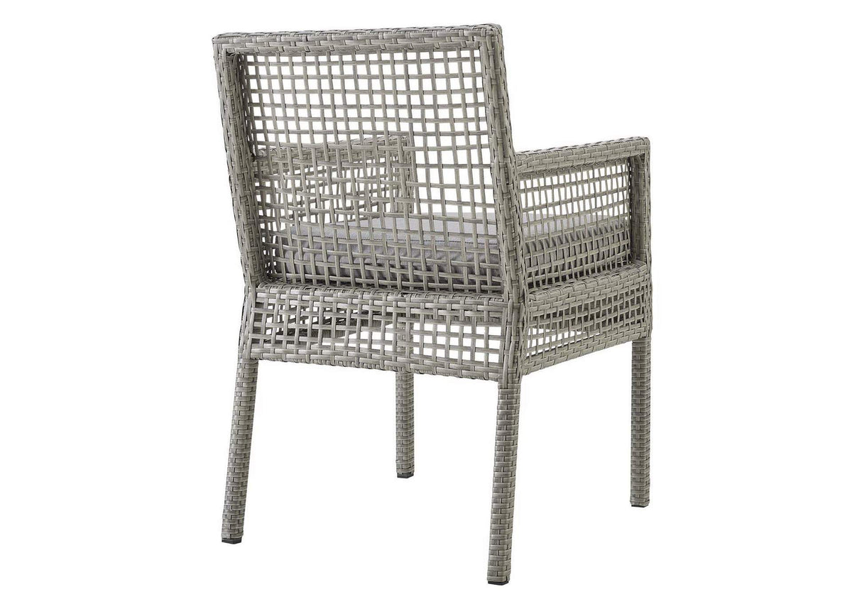 EEI-3594-GRY-GRY Aura Outdoor Patio Wicker Rattan Dining Armchair Set Of 4 By Modway
