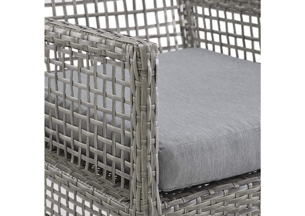 EEI-3594-GRY-GRY Aura Outdoor Patio Wicker Rattan Dining Armchair Set Of 4 By Modway