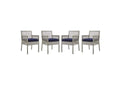 EEI-3594-GRY-NAV Aura Outdoor Patio Wicker Rattan Dining Armchair Set Of 4 By Modway