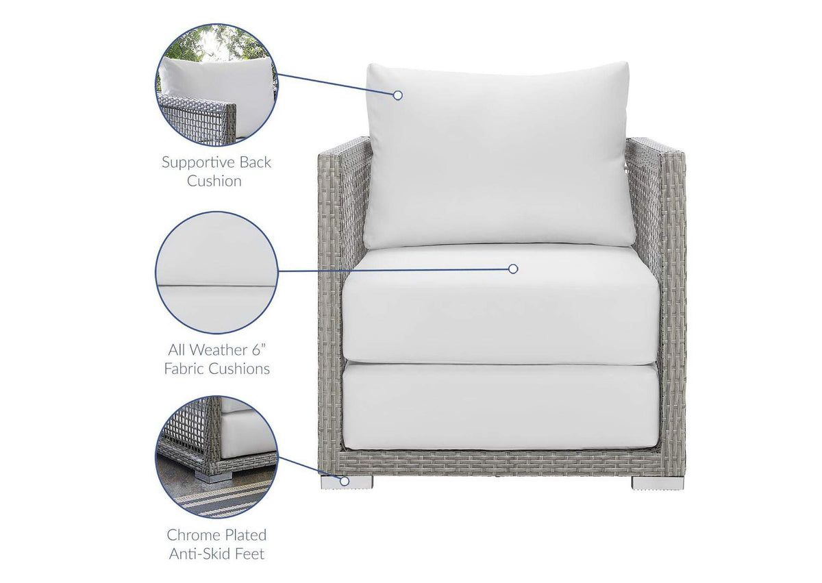 EEI-3595-GRY-WHI-SET Aura 3 Piece Outdoor Patio Wicker Rattan Set By Modway
