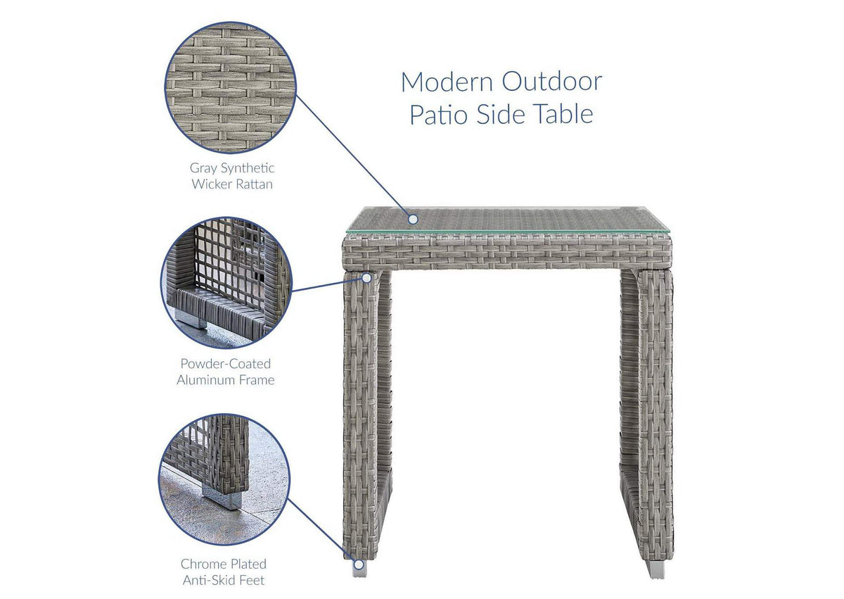 EEI-3595-GRY-WHI-SET Aura 3 Piece Outdoor Patio Wicker Rattan Set By Modway