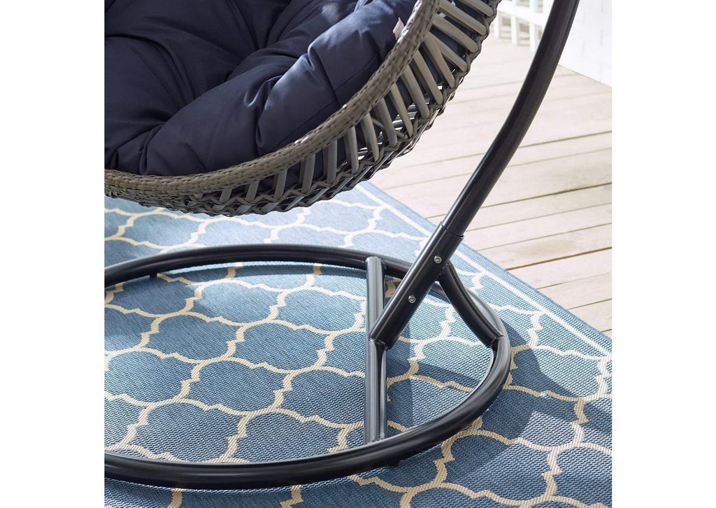 EEI-3614-GRY-NAV Garner Teardrop Outdoor Patio Swing Chair By Modway