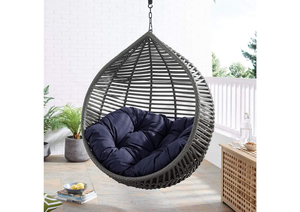 EEI-3614-GRY-NAV Garner Teardrop Outdoor Patio Swing Chair By Modway
