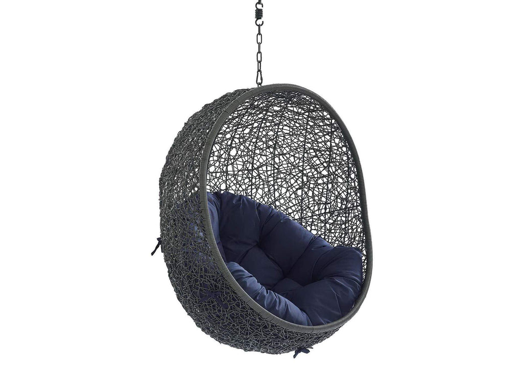EEI-3634-GRY-NAV Hide Sunbrella® Fabric Swing Outdoor Patio Lounge Chair Without Stand By Modway