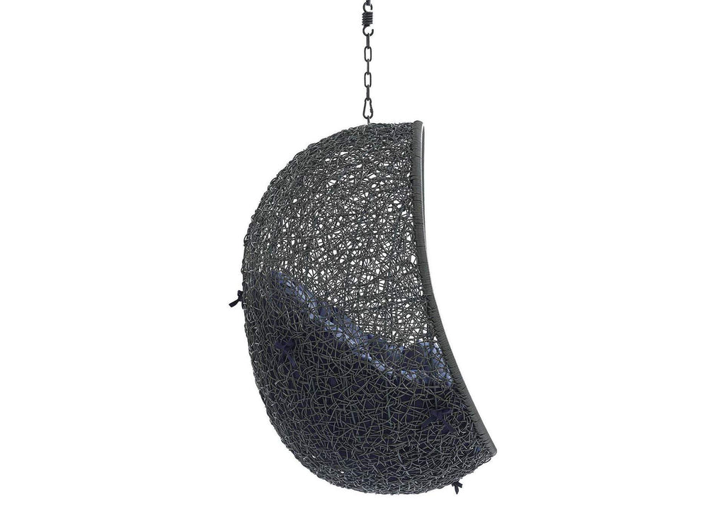 EEI-3634-GRY-NAV Hide Sunbrella® Fabric Swing Outdoor Patio Lounge Chair Without Stand By Modway
