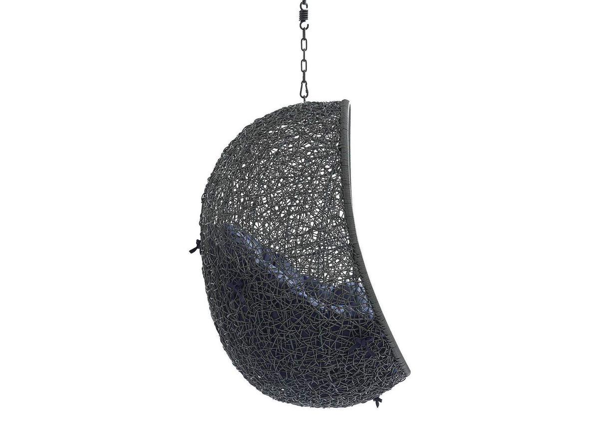 EEI-3634-GRY-NAV Hide Sunbrella® Fabric Swing Outdoor Patio Lounge Chair Without Stand By Modway