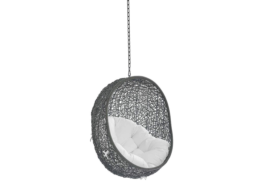 EEI-3634-GRY-WHI Hide Sunbrella® Fabric Swing Outdoor Patio Lounge Chair Without Stand By Modway